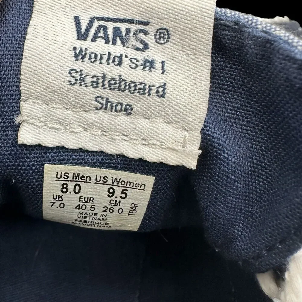 Vans Off The Wall Lace Up Polka Dot Sneakers Blue & White US Men 8/Women 9.5